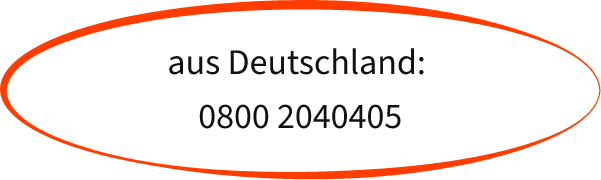 Notfall-Hotline Rufnummer aus Deutschland: 0800 2040405
